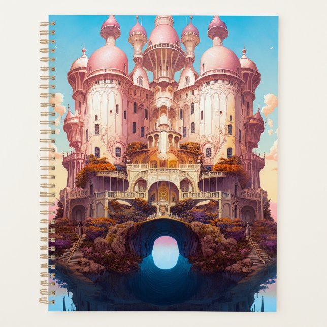 Fairy Tale Castle Rose White Gold Imaginaire Art (Devant)