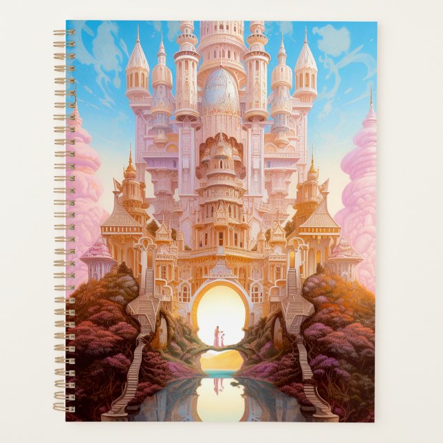 Fairy Tale Castle Rose White Gold Imaginaire Art (Devant)