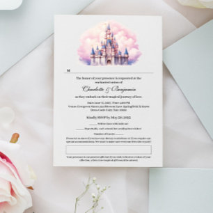 Fairy Tale Castle Theme Wedding RSVP Card