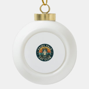 Fairy Tale Cat Cute Kitty Design - Fairy Tale Cat  Ceramic Ball Christmas Ornament