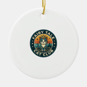 Fairy Tale Cat Cute Kitty Design - Fairy Tale Cat  Ceramic Ornament