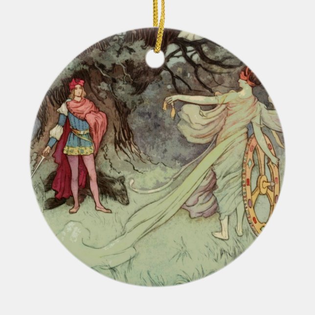 Fairy Tale Christmas No. 2 Ceramic Ornament (Front)