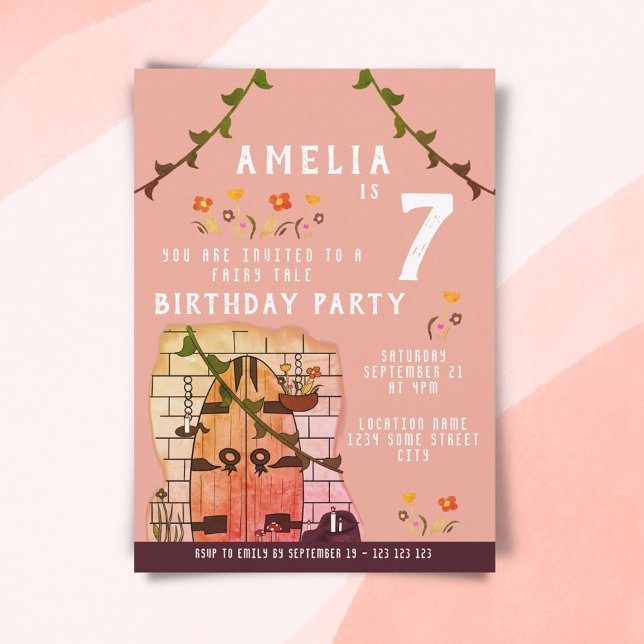 Fairy Tale Door Fairytale Girl Birthday Party Invitation (Creator Uploaded)