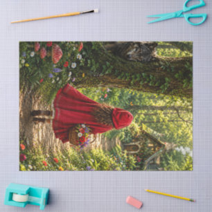 Fairy Tale Dreams In Red Wrapping Decoupage Paper