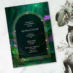 Fairy Tale Enchanted Forest Elegant Floral Bridal Invitation