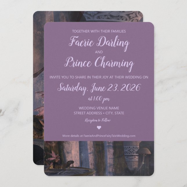 Fairy Tale Faire-part de mariage (Devant / Derrière)