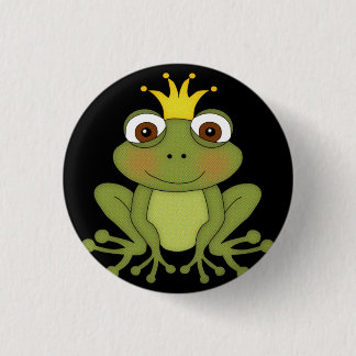 Fairy Tale Frog Prince with Crown 1 Inch Round Button