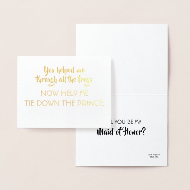 Fairy Tale Funny Bridesmaid Proposal Foil Card (Display)