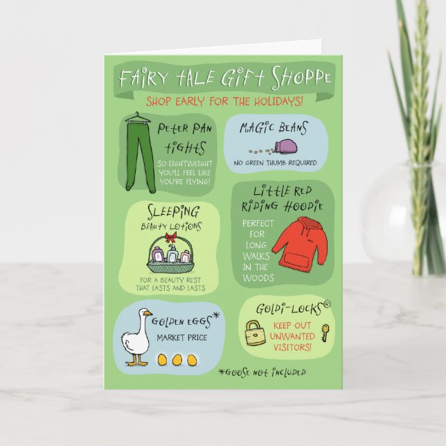 Fairy Tale Gift Shoppe Funny Christmas Xmas Holiday Card (Front)