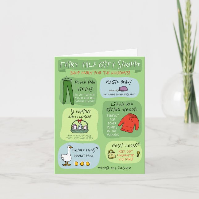 Fairy Tale Gift Shoppe Humourous Christmas Funny Holiday Card (Front)