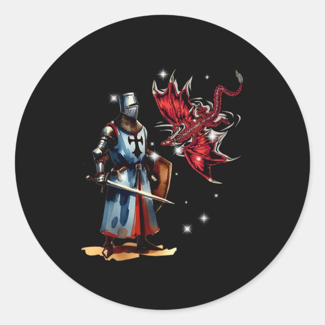 Fairy Tale Knight Children's Knight Armour Fairy T Classic Round Sticker (Front)