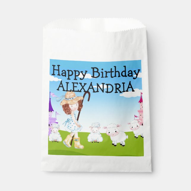 Fairy Tale Little Bo Peep Sheep Favour Bag (Front)