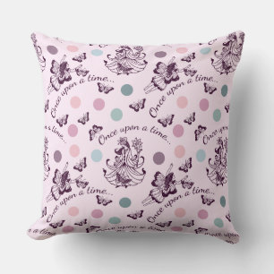 Fairy Tale Once Upon a Time with Butterflies Throw Pillow