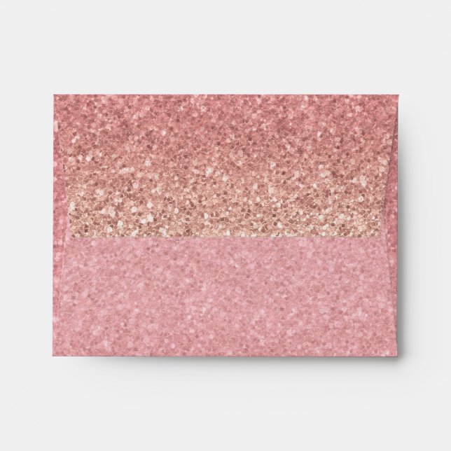 Fairy Tale Pink Glitter Sweet 16 Party Invitation Envelope (Back (Top Flap))