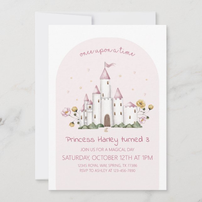 Fairy Tale Princess Anniversaire Fête Invitation (Devant)