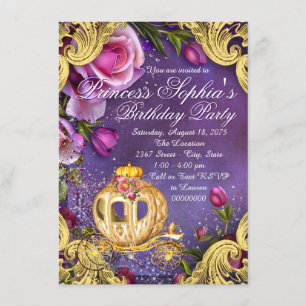 Fairy Tale Princess Anniversaire Fête Invitations