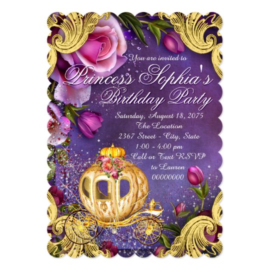 Fairy Tale Princess Birthday Party Card