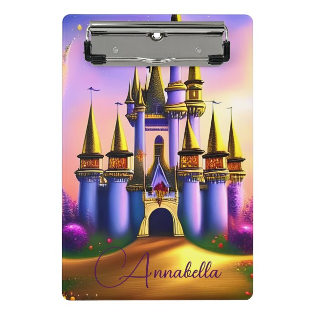 Fairy Tale Princess Castle Whimsical Girly Mini Clipboard (Front)