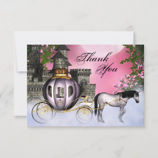 Fairy Tale Princess Flat Thank Cartes (Devant)