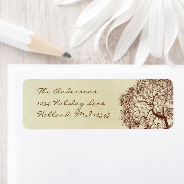 Fairy Tale Rustic Forest Brown Tree Return Address (Insitu)