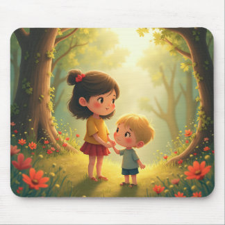 Fairy tale siblings mouse pad. mouse pad