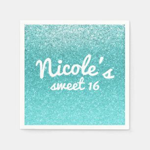 Fairy Tale Silver Glitter Sparkle Party Favour Gla Napkin