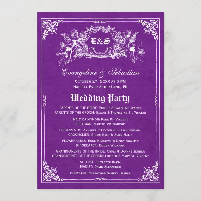 Fairy Tale Storybook Wedding Programs (Front)
