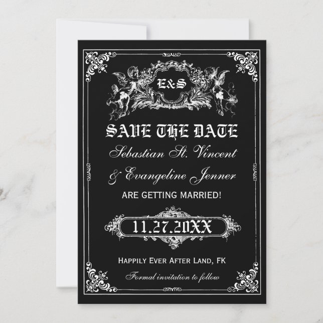 Fairy Tale Storybook Wedding Save the Date Cards (Front)