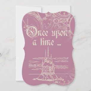 Fairy Tale Theme White Glitter Enchanting Castle Invitation