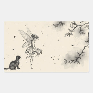 Fairy Tale–Themed Black and White Painting Images  Sticker