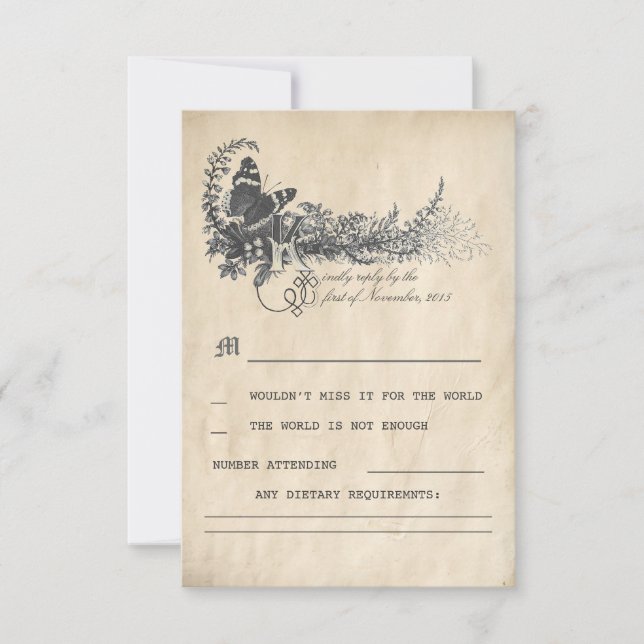 Fairy tale Wedding RSVP cards (Front)