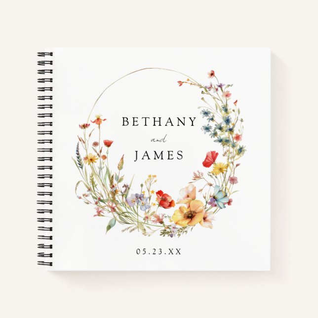 Fairy Tale Wildflower Wedding Guest Book (Front)