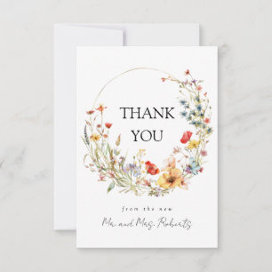 Fairy Tale Wildflower Wedding Thank You Card
