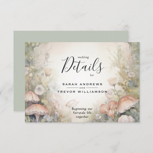 Fairy Tale Woodland Fairycore Romance Enclosure Card (Front/Back)