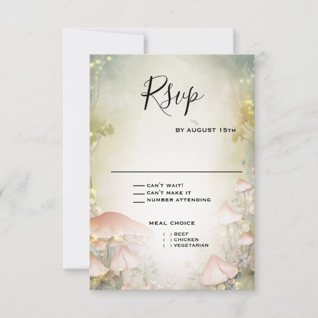 Fairy Tale Woodland Fairycore Romance RSVP Card (Front)