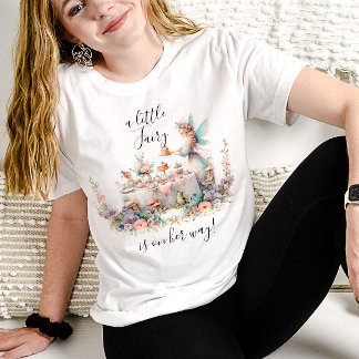 Fairy Tea Party Floral Mom to Be Baby Shower T-Shirt