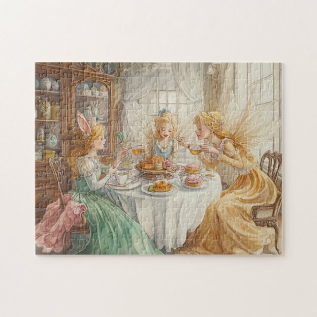Fairy Tea Party Spring Enchanted Sweets Magic Jigsaw Puzzle (Horizontal)