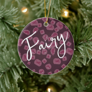 Fairy-themed customizable ceramic ornament