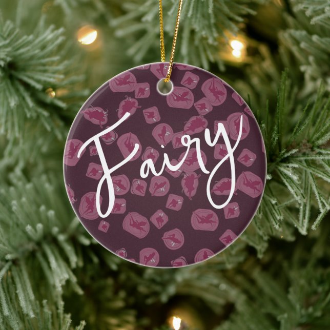 Fairy-themed customizable ceramic ornament (Tree)