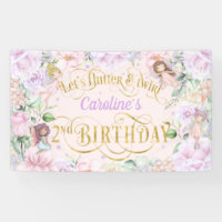 Fairy themed, girl 2nd birthday party backdrop