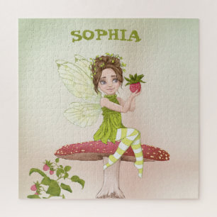 Fairy Toadstool Dark Hair Cute Personal      Jigsaw Puzzle