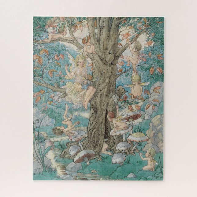 Fairy Tree by Harold Gaze - Vintage Jigsaw Puzzle (Vertical)