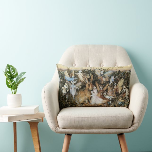 Fairy Twilight by John Anster Fitzgerald Lumbar Pillow (Chair)