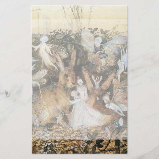 Fairy Twilight by John Anster Fitzgerald Stationery (Front)