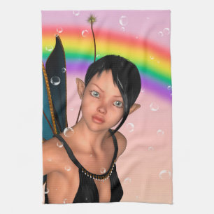 Fairy under Rainbow Kitchen Towel