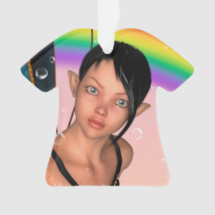 Fairy under Rainbow Ornament