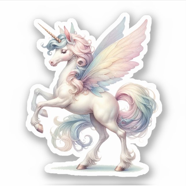 Fairy Unicorn Pastel Purple Pink Blue Glitter (Front)
