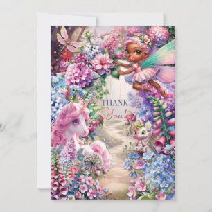 Fairy Unicorn Thank You Note Card