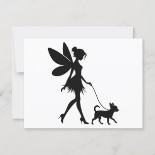 Fairy Walking Chihuahua Postcard