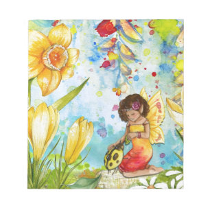 Fairy watercolour illustration whimsical notepad
